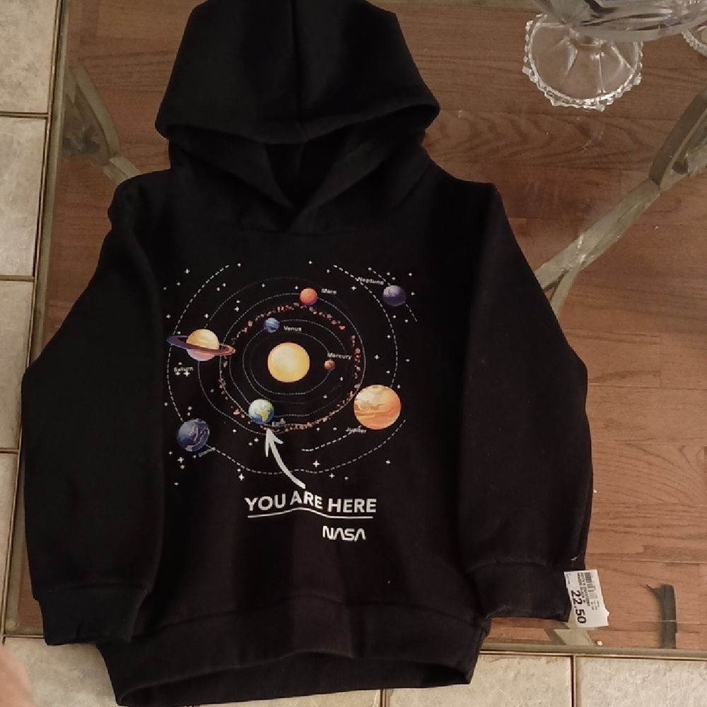ADTN Black Kids Hoodie with Planetary Design